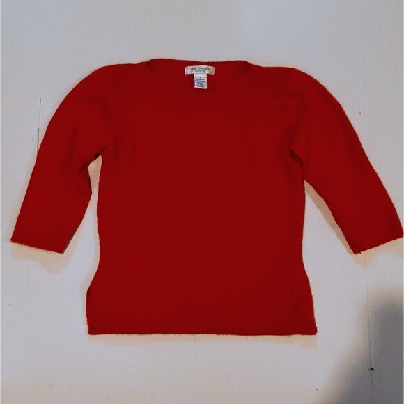Vintage Iris Singer Cashmere Sweater-Medium-3/4 Sleeve-Orange-Classic-Chic - Picture 1 of 6